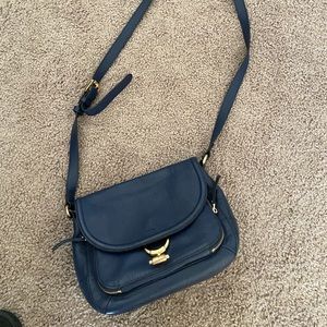 Vince Camuto navy blue handbag/crossbody gold